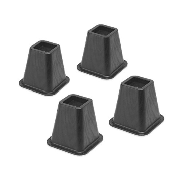 Whitmor Bed Risers - Black Set of 4 for Increased Storage