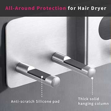 Hair Dryer Holder for Dyson Accessories - 2-in-1 Storage