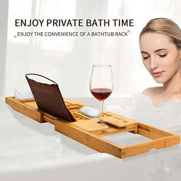 Luxury Bamboo Bath Tray for Relaxing Tub Experience