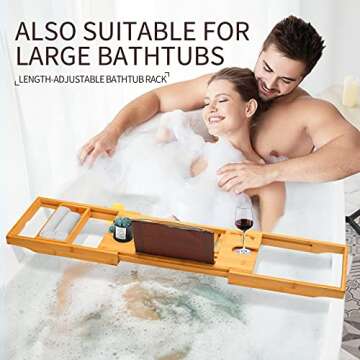 Luxury Bamboo Bath Tray for Relaxing Tub Experience