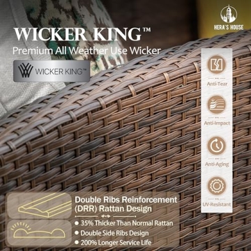 HERA'S HOUSE Patio Furniture Set with Fire Pit Table