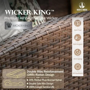 HERA'S HOUSE Patio Furniture Set with Fire Pit Table