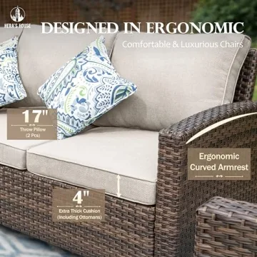 HERA'S HOUSE Patio Furniture Set with Fire Pit Table