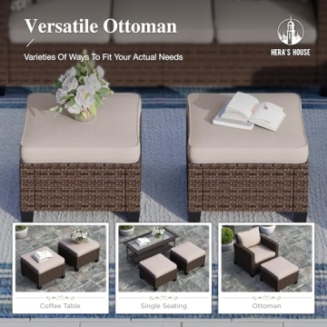 HERA'S HOUSE Patio Furniture Set with Fire Pit Table