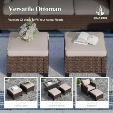 HERA'S HOUSE Patio Furniture Set with Fire Pit Table