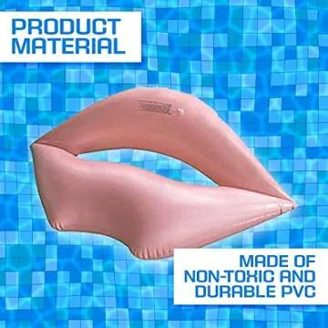 Giant Swimming Lips Pool Float – 43.3 x 31.5 Inch Giant Pink Lips Pool Float Adult Water Lounger Big Inflatable Mouth Print Row Water Toy Rest Pink
