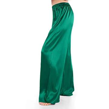 Wantschun Wide Leg Satin Pajama Pants for Women