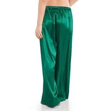 Wantschun Wide Leg Satin Pajama Pants for Women