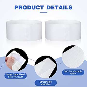 Waydress 140 Pieces Disposable Spa Facial Headbands with Convenient Closure, White Stretch Facial Headwraps Soft Skin Care Hair Band for Women Salons