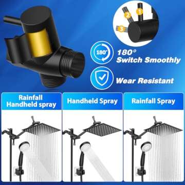 Bathroom High Pressure Hand-held Showerhead with Holder and 59 Inch Stainless Steel Hose, High Flow ...