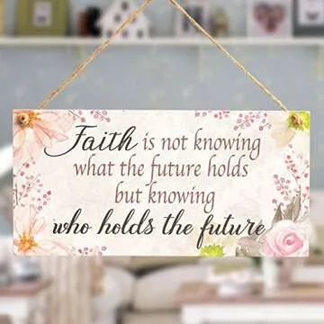 Meijiafei Faith Sign - Inspirational 10"x5" Spiritual Decor for Your Home