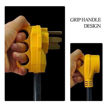 RV Power Adapter Camper Cord-50amp Male to 30amp Female,12 Inch 10/3 STW NEMA14-50P 50 Amp Male Plug to TT-30R 30 Amp Female Receptacle,Rated for 30A/125V(CR5030)