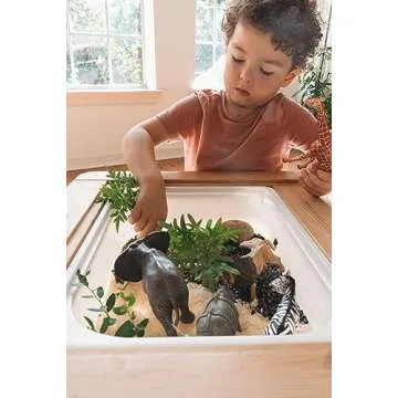 African Animals Figurines Set - Safari Animal Toys Collection | 5 Classic Animal Figurines | Realistic Zoo Animals Figures for Kids 3-5 - Interactive Play with Two-Part Matching Cards