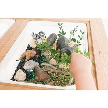 African Animals Figurines Set - Safari Animal Toys Collection | 5 Classic Animal Figurines | Realistic Zoo Animals Figures for Kids 3-5 - Interactive Play with Two-Part Matching Cards