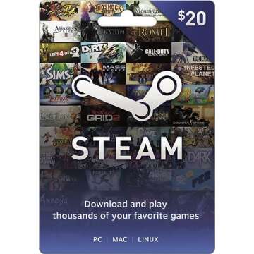 Steam Wallet Prepaid Card - $20 - Easy Gaming Credit