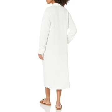 The Drop Fiona Linen Midi Shirt Dress for Women - Effortless Style