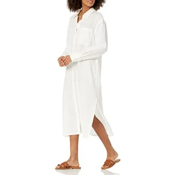 The Drop Fiona Linen Midi Shirt Dress for Women - Effortless Style