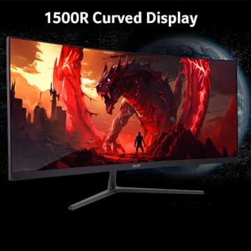 Acer Nitro 29.5" Curved Gaming Monitor | 200Hz, 1ms, FreeSync | ED306C Xbmiippx