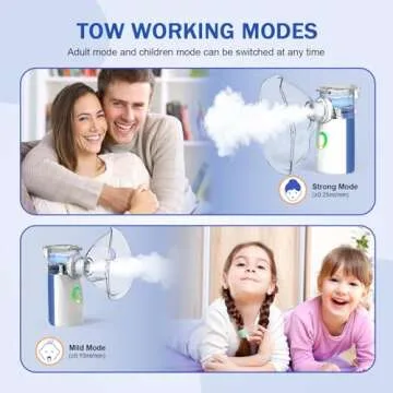 AU YAT Nebulizer, Nebulizer for Adults & Kids, Portable Nebulizer with 2 Masks & Mouthpiece, Quiet Working, 3 Adjustable Mode, Rechargeable Nebulizer Machine for Travel & Home Use