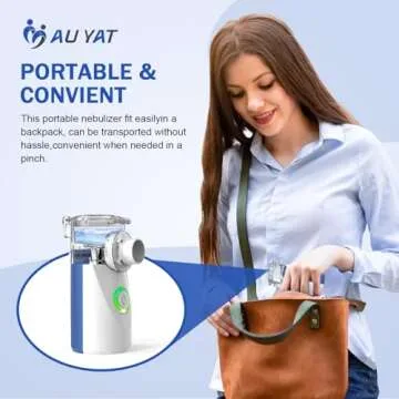 AU YAT Nebulizer, Nebulizer for Adults & Kids, Portable Nebulizer with 2 Masks & Mouthpiece, Quiet Working, 3 Adjustable Mode, Rechargeable Nebulizer Machine for Travel & Home Use