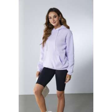 SOLY HUX Women's Casual Hoodies Sweatshirts Long Sleeve Basic Pullover Tops Winter Clothes 2023 Lilac Purple XL