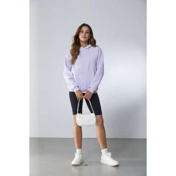 SOLY HUX Women's Casual Hoodies Sweatshirts Long Sleeve Basic Pullover Tops Winter Clothes 2023 Lilac Purple XL