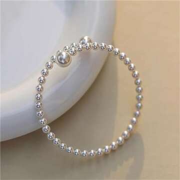 Pearl Bracelets for Women Trendy Stuff Dainty Gold Pearl Bracelet for Women Pearl Beaded Bracelets Stretch Stackable Bracelets Bridesmaid Jewelry Gifts