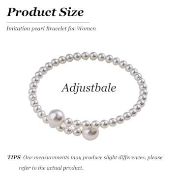 Pearl Bracelets for Women Trendy Stuff Dainty Gold Pearl Bracelet for Women Pearl Beaded Bracelets Stretch Stackable Bracelets Bridesmaid Jewelry Gifts