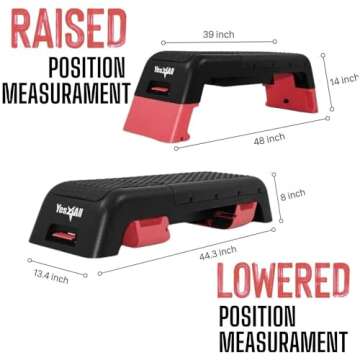 Yes4All Multifunctional Fitness Aerobic Step Platform/Aerobic Deck, Household Step Workout Bench for Home Gym (Red/Black)