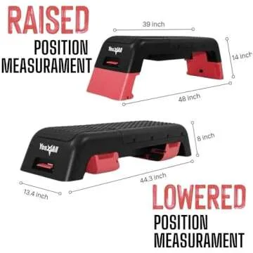 Yes4All Multifunctional Fitness Aerobic Step Platform/Aerobic Deck, Household Step Workout Bench for Home Gym (Red/Black)