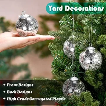 Decorative Funtery Vintage Glass Crackle Ornaments 12 Pcs