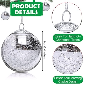 Decorative Funtery Vintage Glass Crackle Ornaments 12 Pcs
