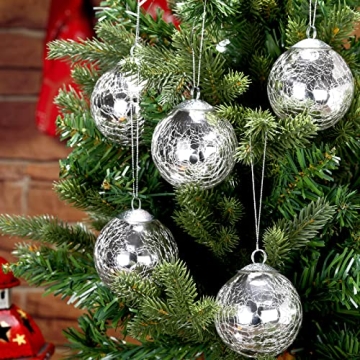 Decorative Funtery Vintage Glass Crackle Ornaments 12 Pcs