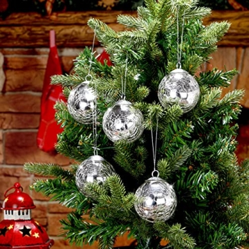 Decorative Funtery Vintage Glass Crackle Ornaments 12 Pcs