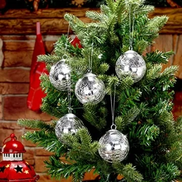 Decorative Funtery Vintage Glass Crackle Ornaments 12 Pcs