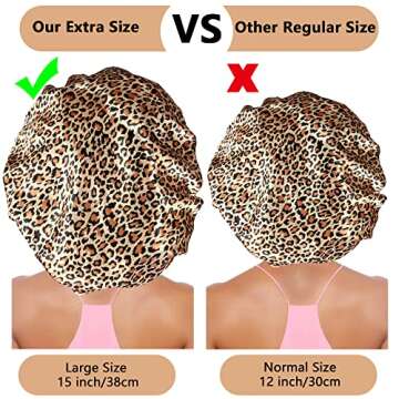 3PCS Extra Large Satin Hair Bonnets for Sleep Protection