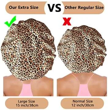 3PCS Extra Large Satin Hair Bonnets for Sleep Protection