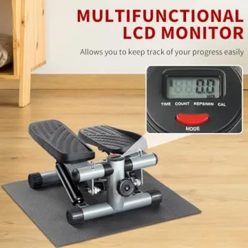 Ktaxon Mini Stepper with Resistance Bands for Home Workouts