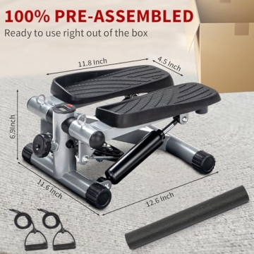 Ktaxon Mini Stepper with Resistance Bands for Home Workouts