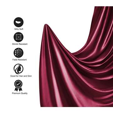 Lanest Housing Silk Satin Sheets, Full Size Satin Bed Sheet Set with Deep Pockets, Cooling Soft and Hypoallergenic Satin Sheets Full - Scarlet Red