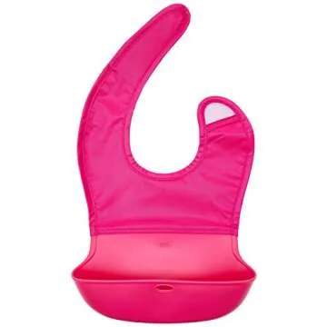 OXO Tot Roll-Up Bib Set - Pink & Teal for Easy Cleanup