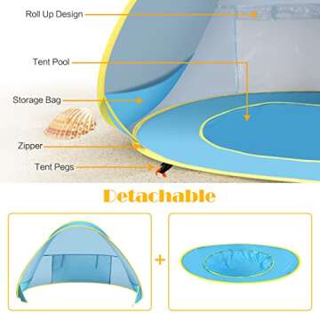 Sunba Youth Baby Pool Tent, UV Protection Infant Pop Up Sun Shelters Shade
