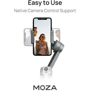 MOZA Mini MX Gimbal Stabilizer 3-Axis Mobile Handheld Stabilizer for Smartphone Small Palm Size Support iOS&Android Easy Start Filming with Max Payload 9.9OZ for Vlog YouTube Street Snapshot