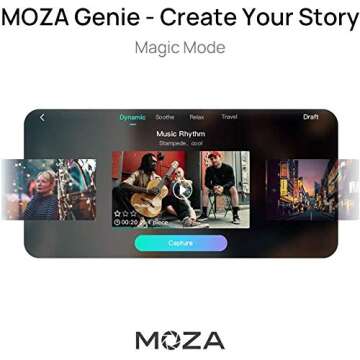 MOZA Mini MX Gimbal Stabilizer 3-Axis Mobile Handheld Stabilizer for Smartphone Small Palm Size Support iOS&Android Easy Start Filming with Max Payload 9.9OZ for Vlog YouTube Street Snapshot