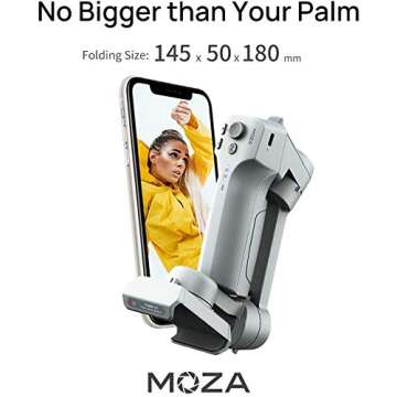 MOZA Mini MX Gimbal Stabilizer 3-Axis Mobile Handheld Stabilizer for Smartphone Small Palm Size Support iOS&Android Easy Start Filming with Max Payload 9.9OZ for Vlog YouTube Street Snapshot