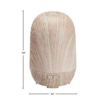Amazon Basics Ultrasonic Essential Oil Diffuser - 100ml Grey Wood Grain Finish