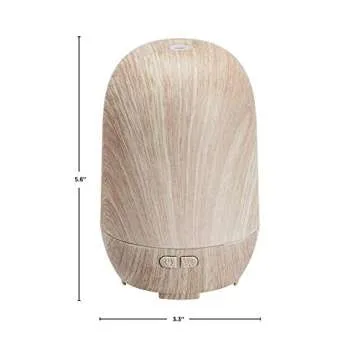 Amazon Basics Ultrasonic Essential Oil Diffuser - 100ml Grey Wood Grain Finish