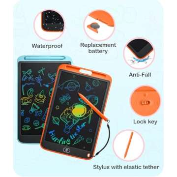 Cousper LCD Writing Tablet, 2 Pack 10 Inch Doodle Board Toys for Toddlers Kids, Colorful Drawing Tablets for 3 4 5 6 7 8 Years Old Boys and Girls, Educational Learning Toys Birthday Gifts