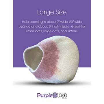 iPrimio Natural Wool Cat Cave Bed - Cozy & Eco-Friendly