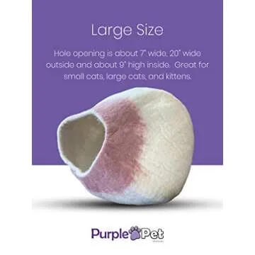 iPrimio Natural Wool Cat Cave Bed - Cozy & Eco-Friendly